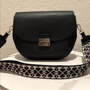 Kate Spade Flap Black Crossbody Bag Leather